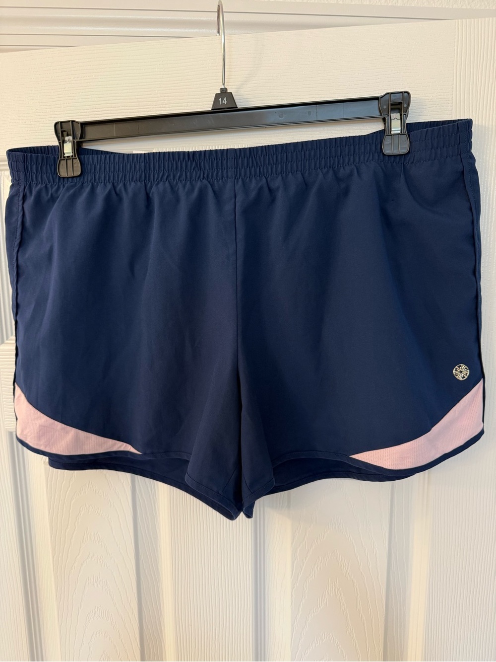 Lilly Pulitzer Navy Athletic Shorts with Light Pink Accents